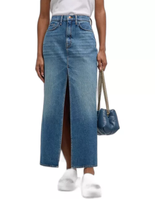 Ms Westwood High-Rise Slit Denim Maxi Skirt
