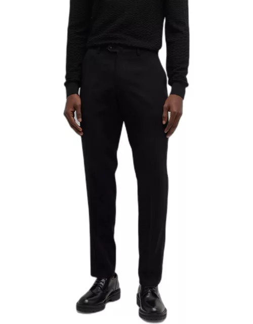 Men's Solid Twill Flat-Front Pant