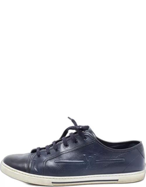 Louis Vuitton Navy Blue Leather Low Top Sneaker