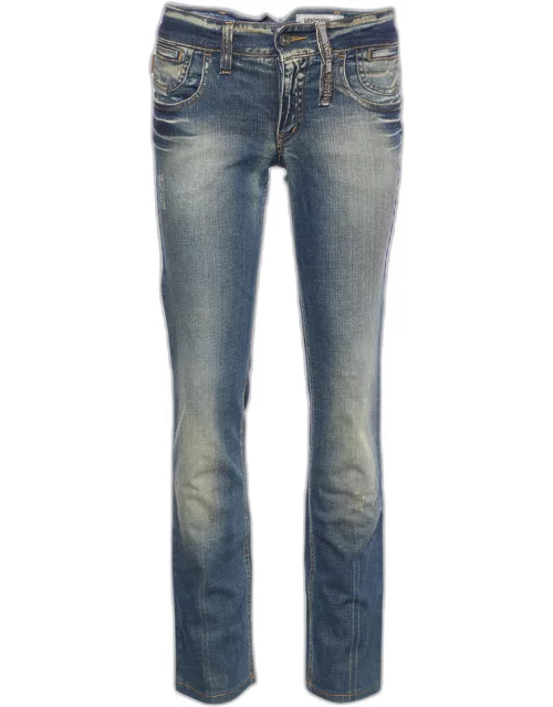 Moschino Jeans Navy Blue Denim Tapered Leg Jeans