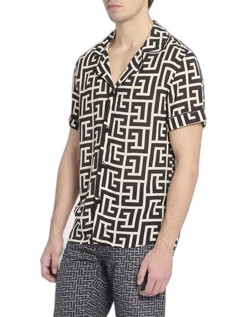Men's Macro Monogram Pajama Shirt