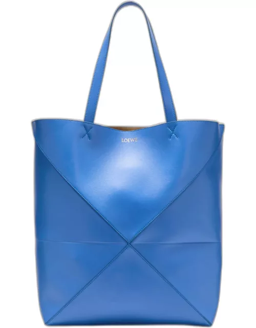 Puzzle Fold Large Tote Bag in Shiny Leather