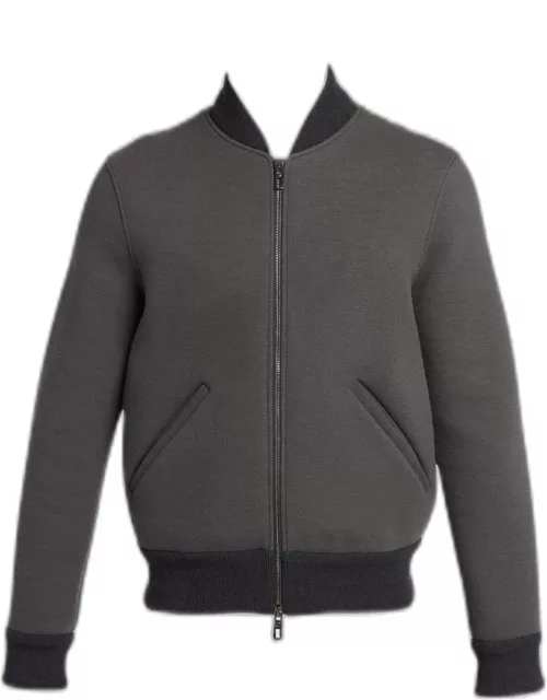 Men's Wool-Blend Zip Front Bomber Jacket