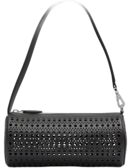 Tube Shoulder Bag in Perforated Leather