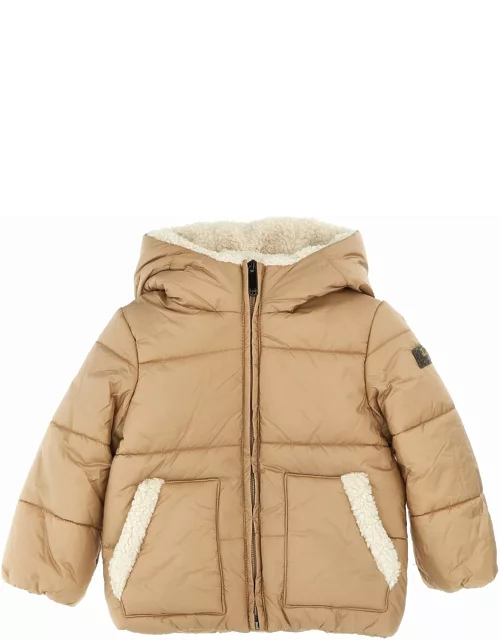 Il Gufo Shearling Details Hooded Down Jacket