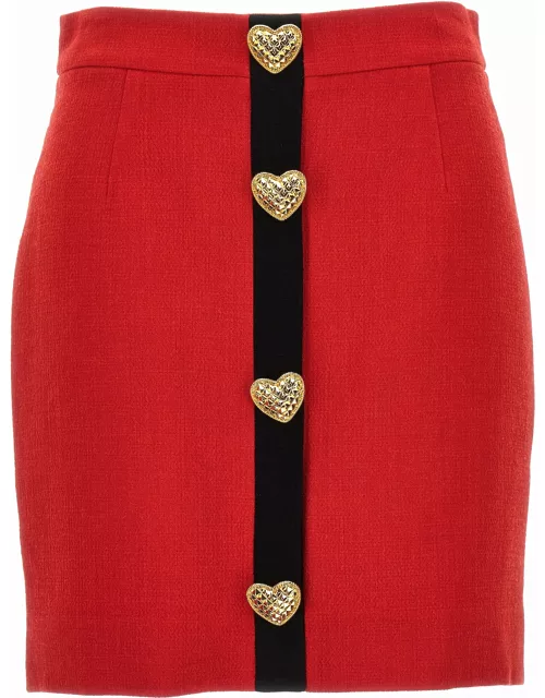 Moschino Heart Button Skirt