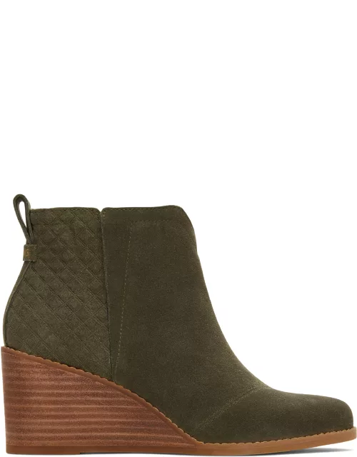 TOMS Women's Green Suede Embossed Waffle Clare Boot