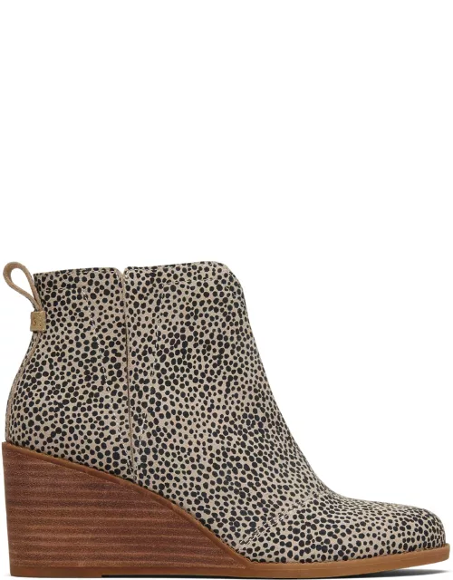 TOMS Women's Natural Mini Cheetah Suede Clare Boot