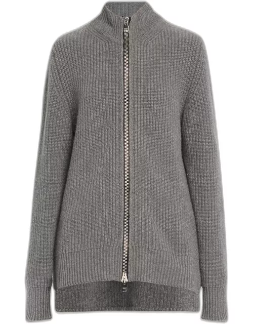 The Marcie Ribbed Wool-Cashmere Cardigan
