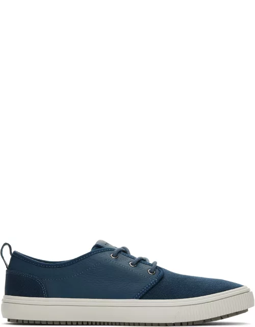 TOMS Men's Blue Canvas Leather Carlo Terrain Sneaker