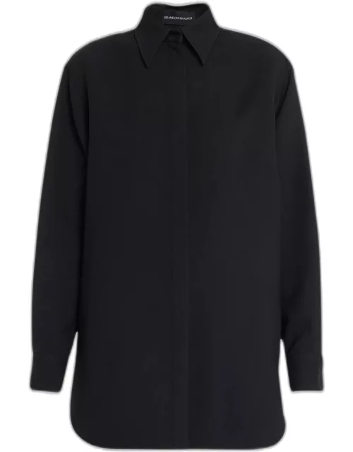 The Phillippa High-Low Wool Shirtdres