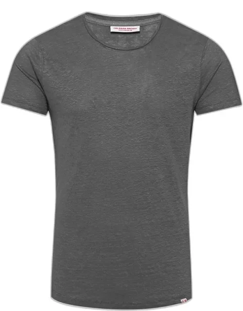 Ob-T Linen - Granite Tailored Fit Crewneck Linen T-shirt