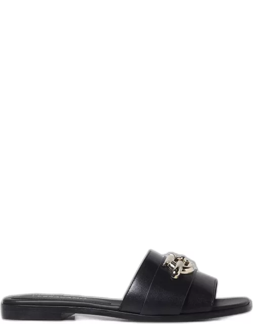 Flat Sandals FERRAGAMO Woman colour Black