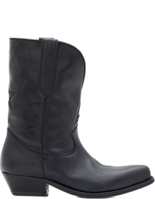 Golden Goose Wish Star Leather Boots Black