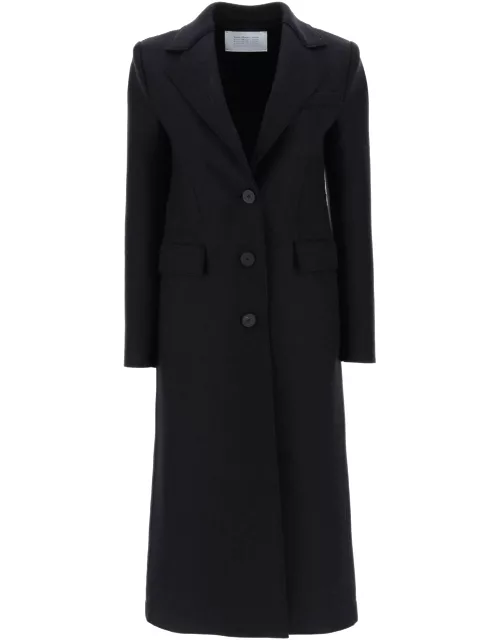 HARRIS WHARF LONDON Single-breasted coat in pressed woo