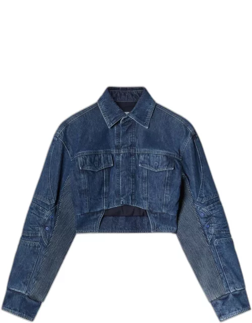 Off-White cut-out motorcycle denim jacket
