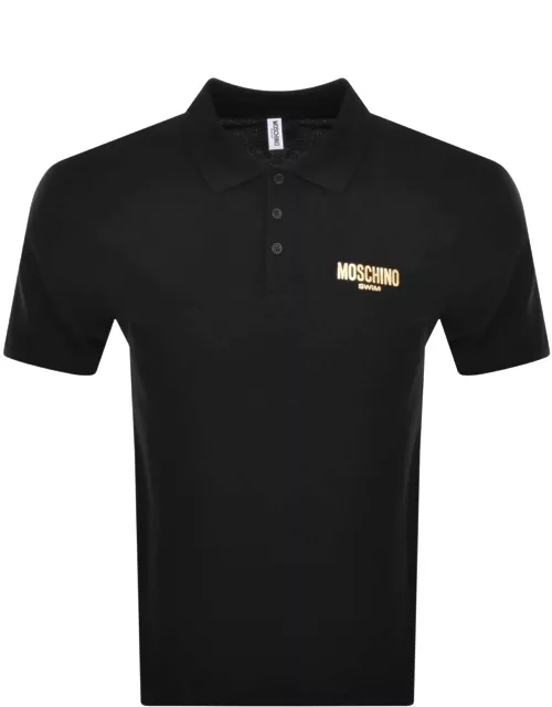 Moschino Swim Short Sleeved Polo T Shirt Black