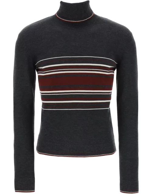 DOLCE & GABBANA striped wool turtleneck sweater
