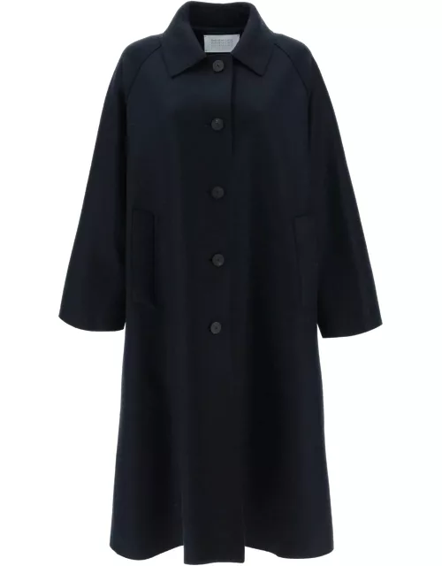 HARRIS WHARF LONDON Balmacaan coat in pressed woo
