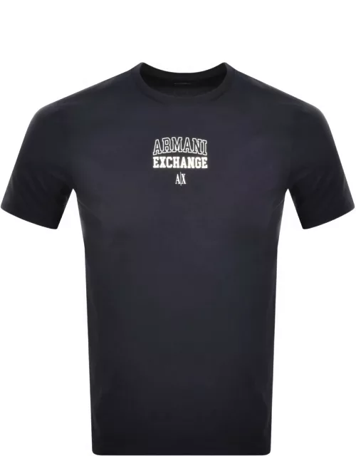 Armani Exchange Logo T Shirt Navy