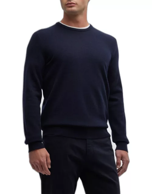 Men's Cashmere-Silk Crewneck Sweater