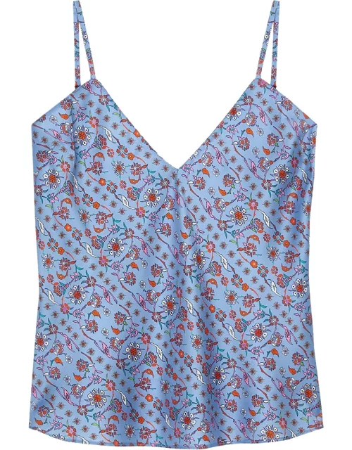 Jessica Russell Flint Ezme Printed Stretch-silk Pyjama Top - Blue