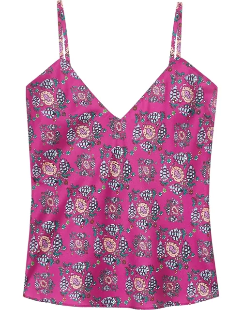 Jessica Russell Flint Persia Printed Stretch-silk Pyjama Top - Pink