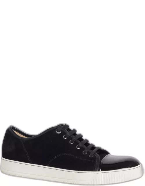 Men's Patent Leather/Suede Low-Top Sneaker