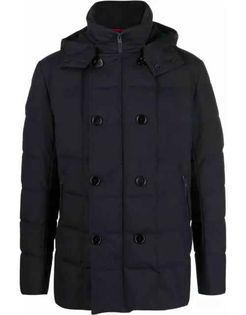Fay Navy Blue Duck Feather Padded Jacket