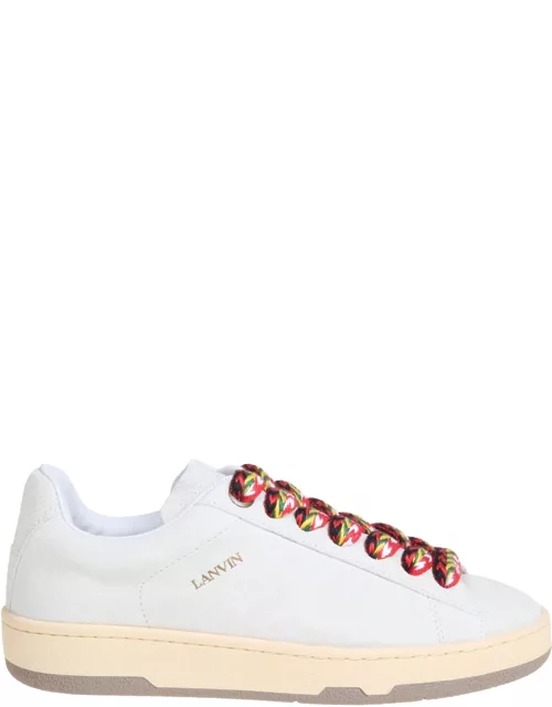 Lanvin Lite Curb Sneakers In Leather Color White