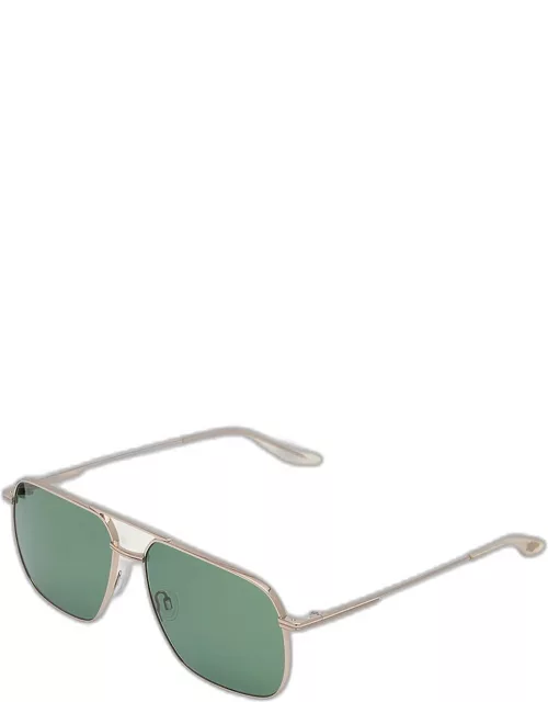 x 007 Men's Royale Double-Bridge Titanium Aviator Sunglasse