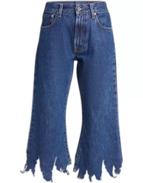Laser-Cut Cropped Jean