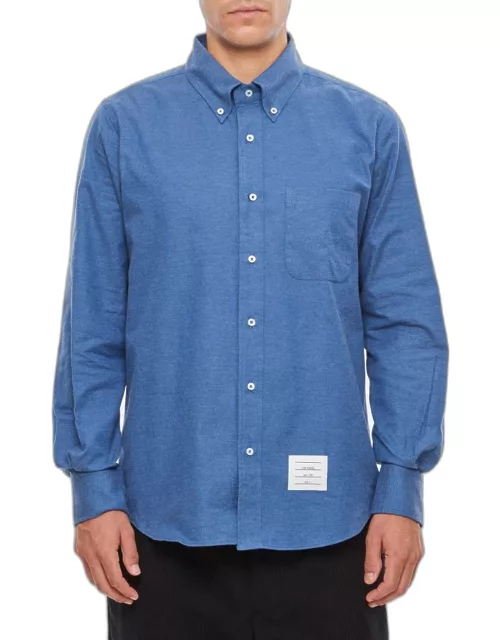 Thom Browne Straight Fit Shirt Center Back In Engineered Stripe Blue