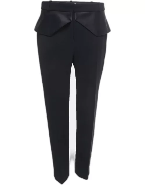 Balenciaga Black Crepe Satin Trimmed Trousers