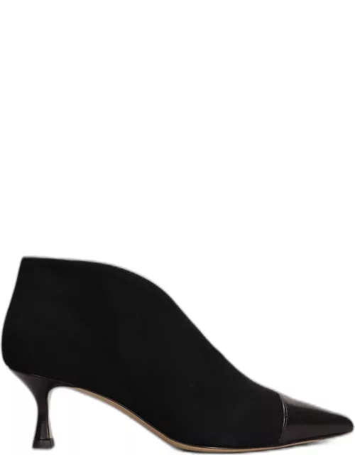 Roberto Festa Joelle High Heels Ankle Boots In Black Suede And Leather
