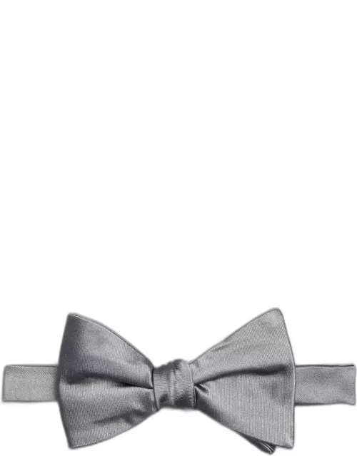 JoS. A. Bank Men's Solid Pre-Tied Bow Tie, Metal Silver, One