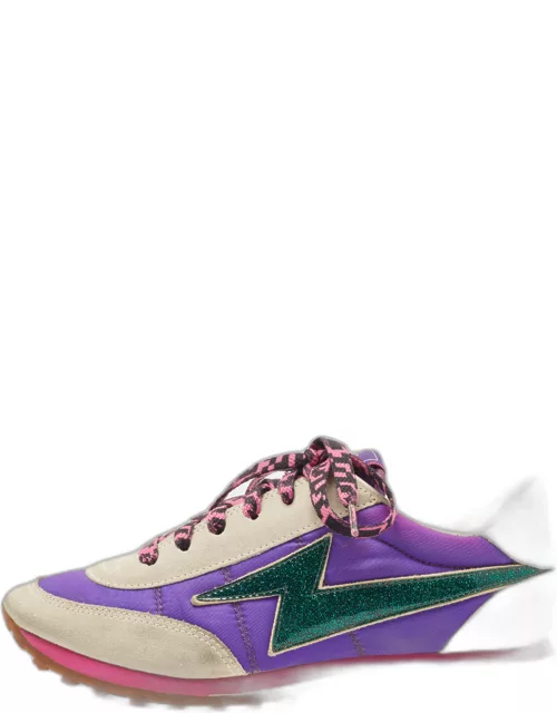 Marc Jacobs Multicolor Fabric And Suede Lightning Bolt Sneaker