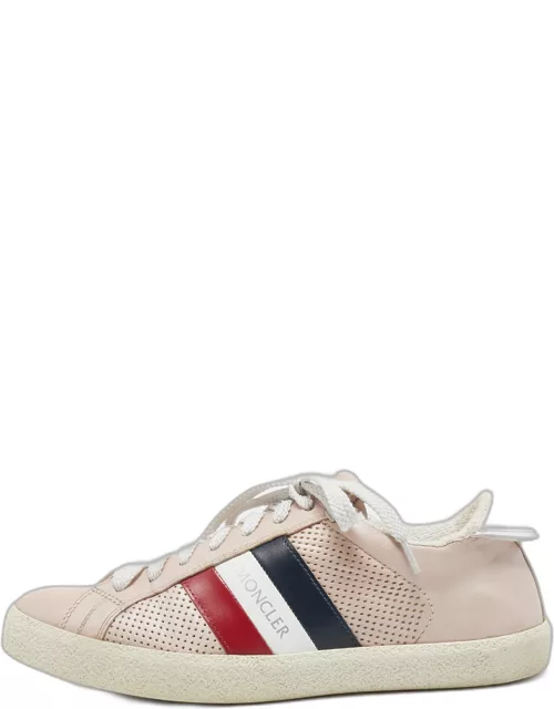 Moncler Pink Perforated Leather Ryegrass Sneaker
