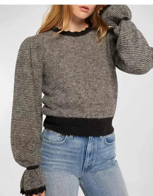 Imani Striped Bell-Cuff Sweater