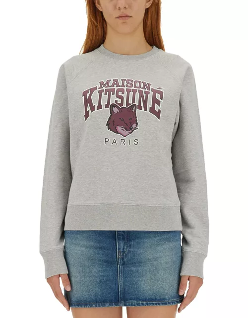 maison kitsuné fox campus sweatshirt