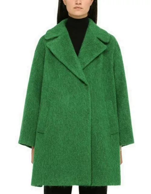 Green wool and mohair coat