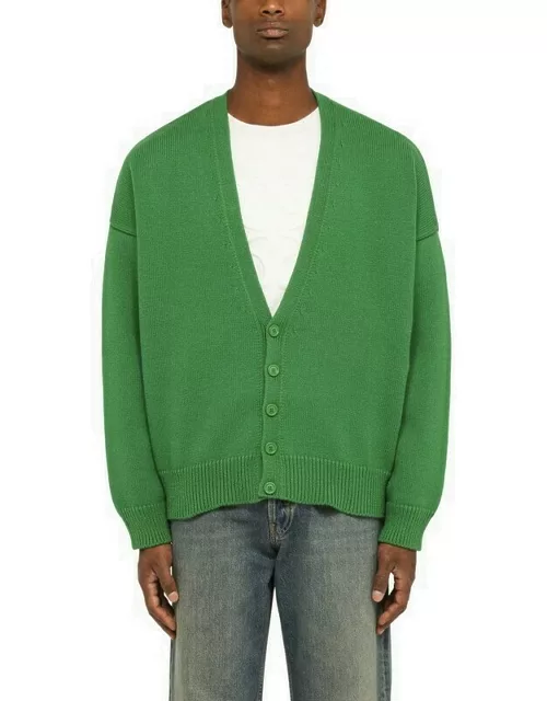 Green wool cardigan