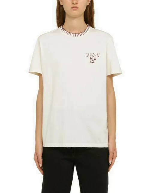 White t-shirt with embroidery