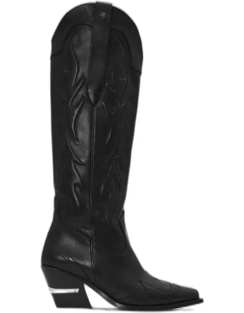 ANINE BING Tall Tania Boots in Black Western