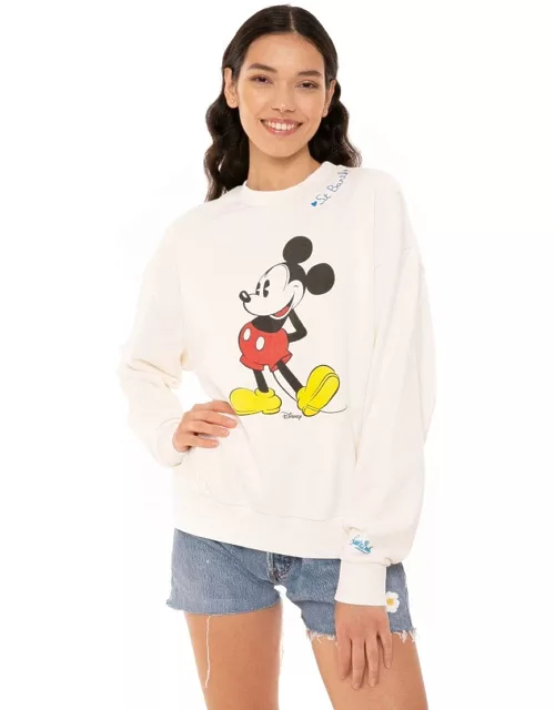 MC2 Saint Barth Mickey Mouse White Sweatshirt Disney Special Edition
