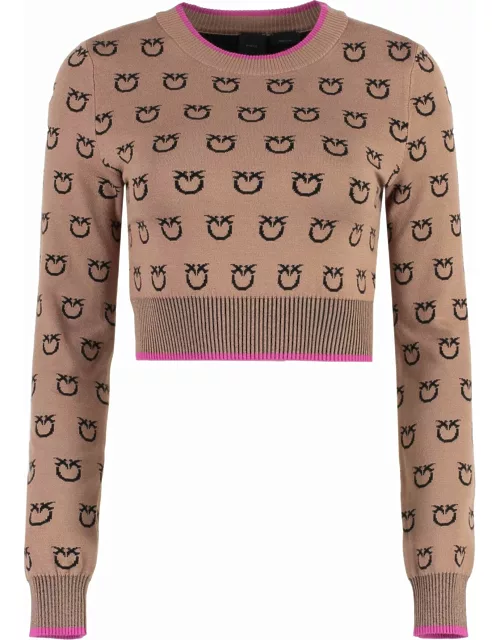 Pinko Love Birds Cropped Sweater