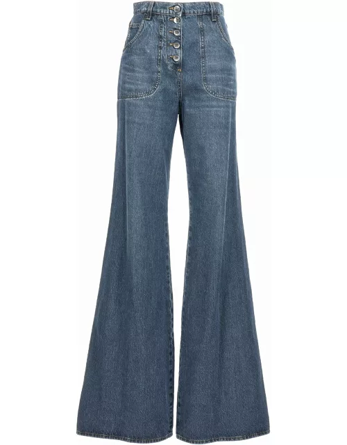 Etro Jeans With Back Foliage Motif