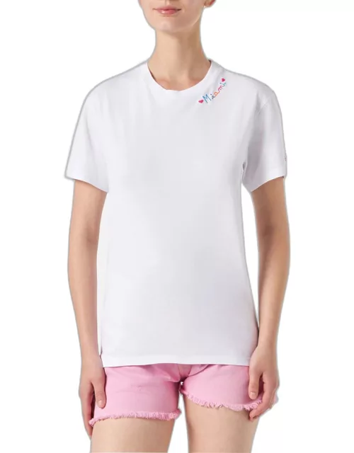 MC2 Saint Barth Cotton T-shirt With Love Miami Embroidery