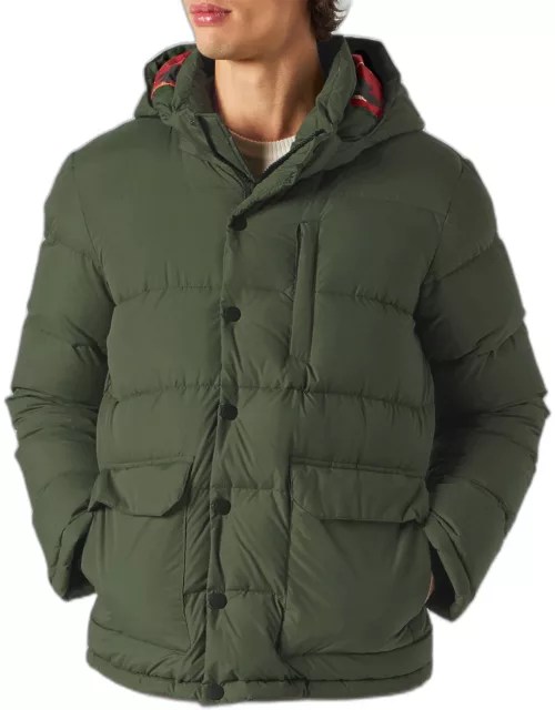 MC2 Saint Barth Hooded Down Padded Jacket With Ethnic Print