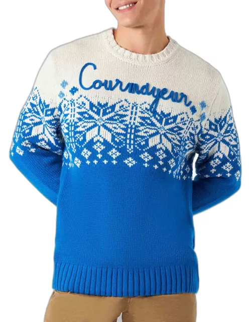 MC2 Saint Barth Man Crewneck Sweater With Courmayeur Embroidery